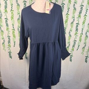 Chic Navy Long Sleeve Dress D3